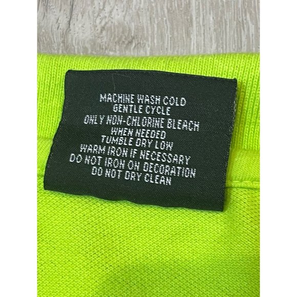 Mens South Pole Authentic Collection Lime Green Short Sleeve Polo Shirt Size L - Picture 4 of 7